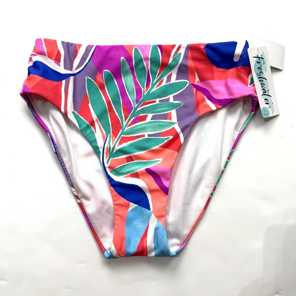 Freshwater Other - New Slimming High Waist Bikini Swimsuit Bottom Women S 4 6 Pink Tropical Floral